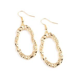 Paparazzi Artifact Checker Gold Earrings